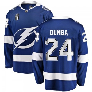 Adult Breakaway Tampa Bay Lightning Matt Dumba Blue Home 2022 Stanley Cup Final Official Fanatics Branded Jersey