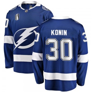 Adult Breakaway Tampa Bay Lightning Kyle Konin Blue Home 2022 Stanley Cup Final Official Fanatics Branded Jersey