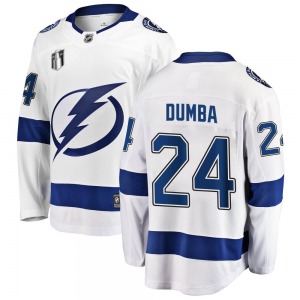 Youth Breakaway Tampa Bay Lightning Matt Dumba White Away 2022 Stanley Cup Final Official Fanatics Branded Jersey