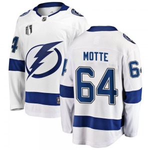 Youth Breakaway Tampa Bay Lightning Tyler Motte White Away 2022 Stanley Cup Final Official Fanatics Branded Jersey