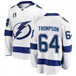 Youth Breakaway Tampa Bay Lightning Jack Thompson White Away 2022 Stanley Cup Final Official Fanatics Branded Jersey