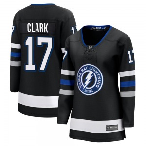 Women's Premier Tampa Bay Lightning Wendel Clark Black Breakaway Alternate Official Fanatics Branded Jersey